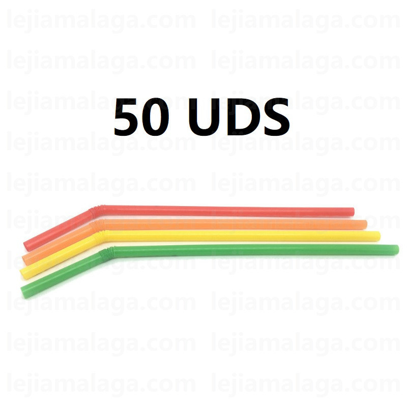 PAJITA FLEXIBLE COLORES 50 UDS