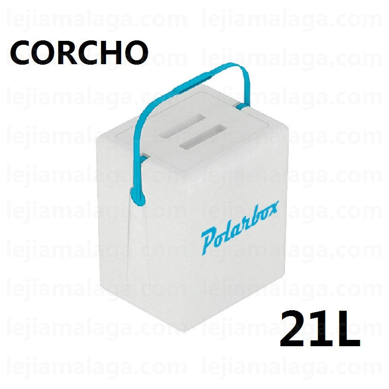 NEVERA DE CORCHO BLANCO 21L C/ON ASA PLASTICO