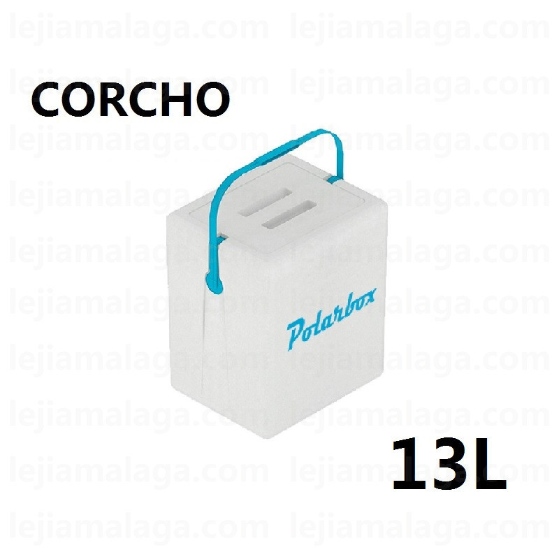 NEVERA DE CORCHO BLANCO 13L C/ON ASA PLASTICO