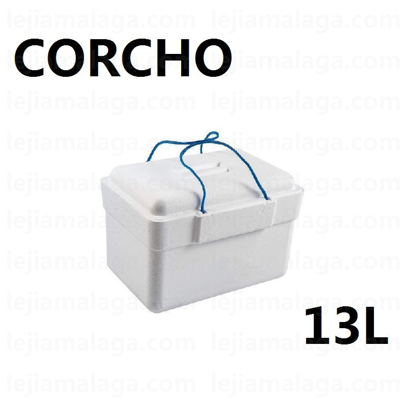 NEVERA DE CORCHO BLANCO 13L CON CUERDA