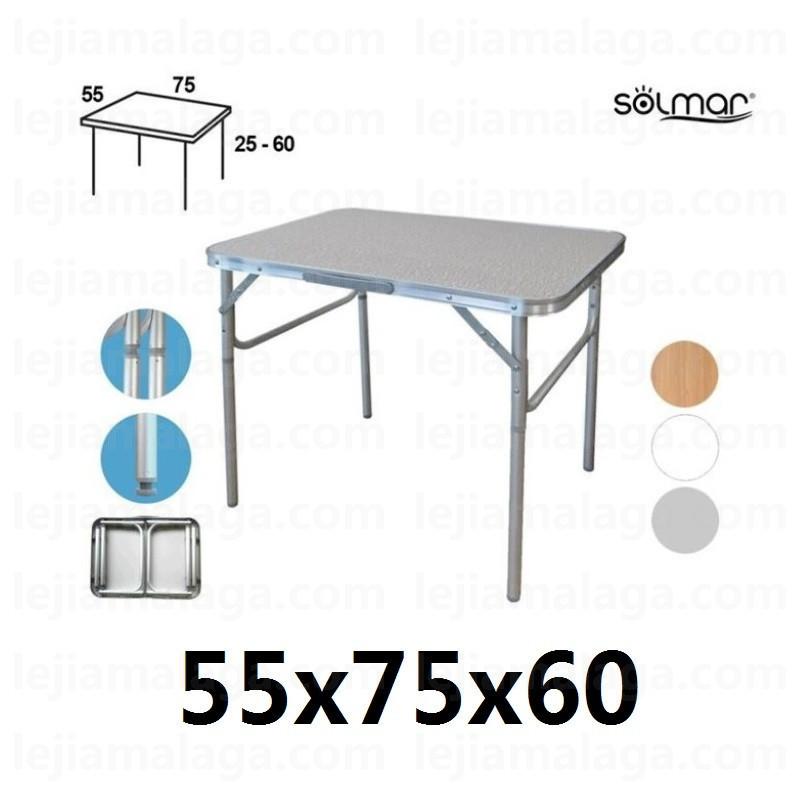 MESA PLEGABLE ALUMINIO 55x75x60CM