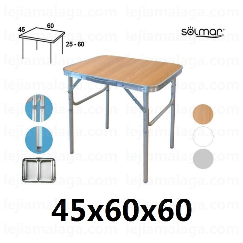 MESA PLEGABLE ALUMINIO 45x60x60CM