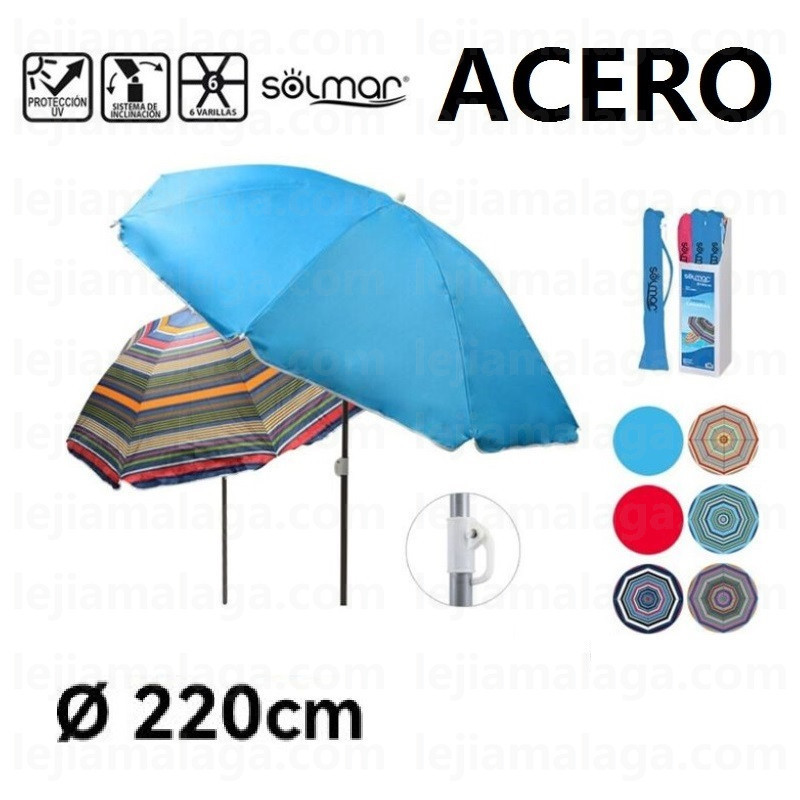 PARASOL CANARIA POLINYLON ACERO 220 CM