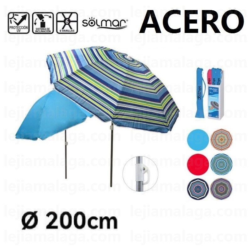 PARASOL CANARIA POLINYLON ACERO 200 CM