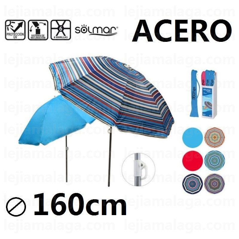PARASOL CANARIA POLINYLON ACERO 160 CM