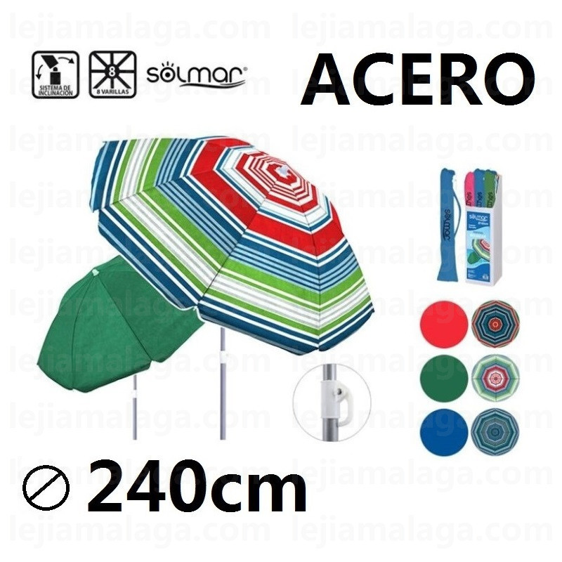 PARASOL POLINYLON ACERO 240 CM