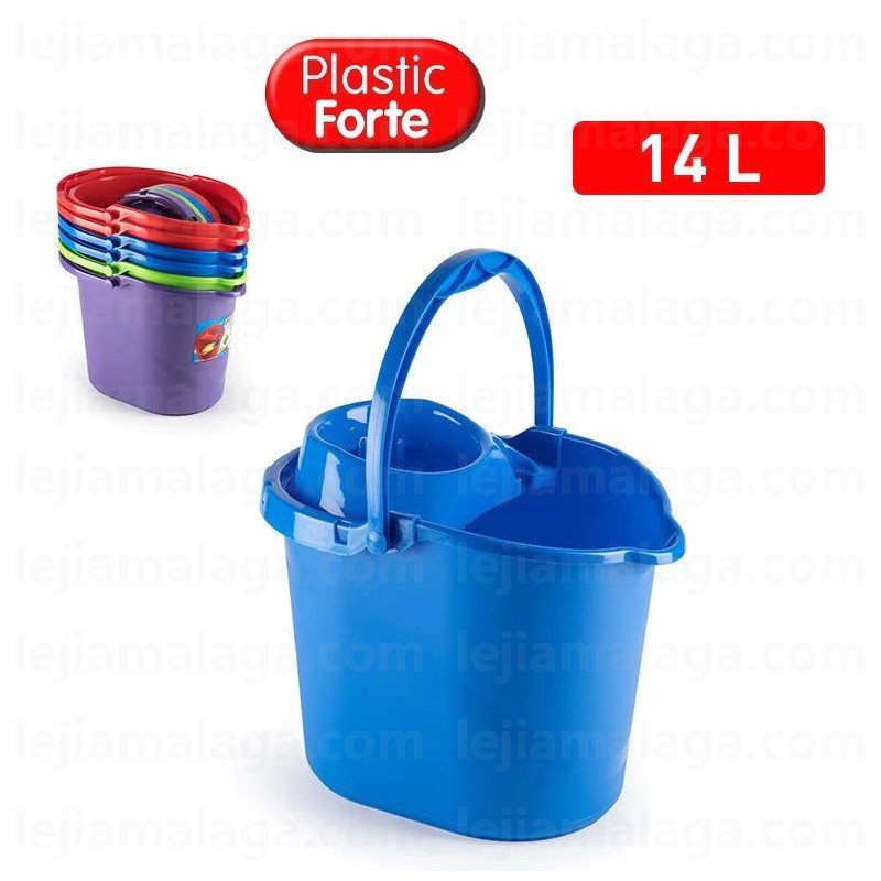 CUBO FREGONA PLASTICFORTE 14 L 6 UDS 4 NUEVO COLOR LILA ROJO AZUL VERDE