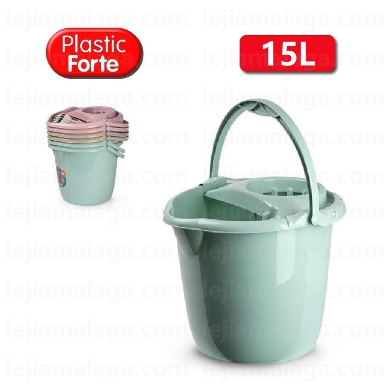 CUBO FREGONA REDONDO PLASTICFORTE 15 L 6 UDS 3 COLOR PASTEL SURTIDO ELEGANCE