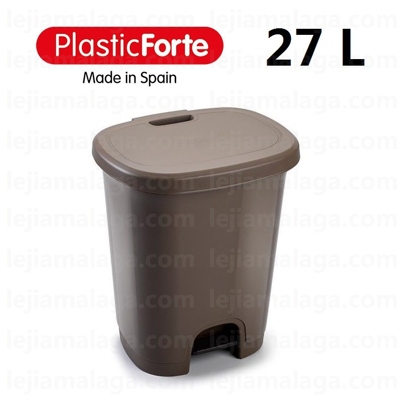 CUBO DE BASURA PEDAL PlasticForte 27L TOPO