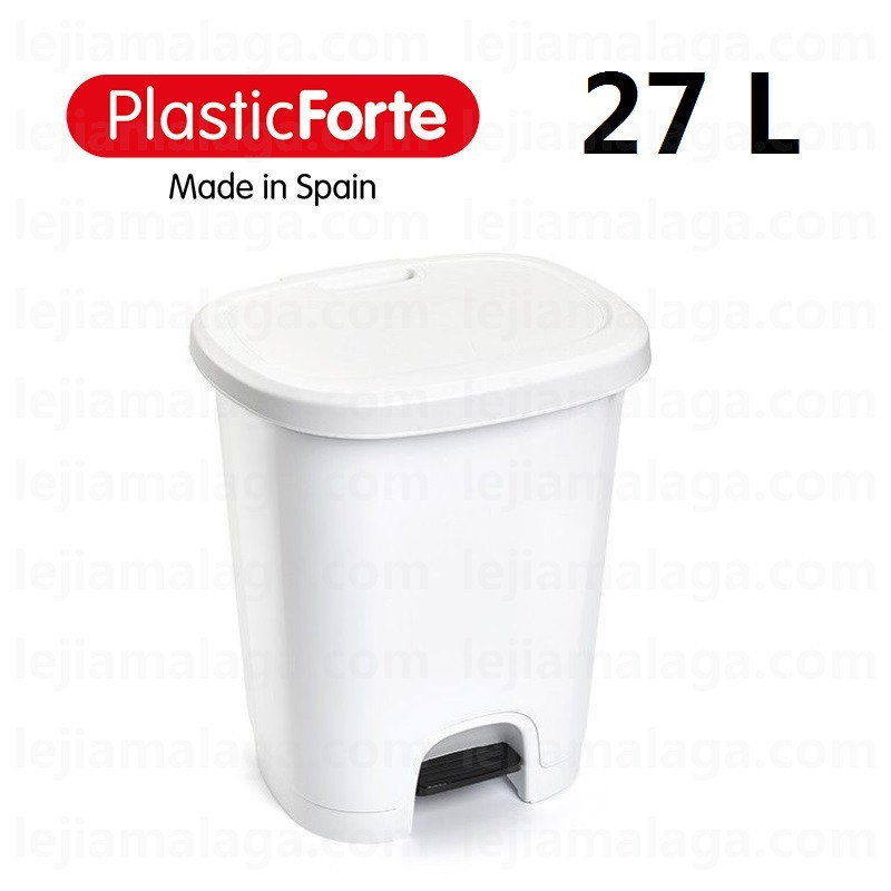 CUBO DE BASURA PEDAL PlasticForte 27L BLANCO