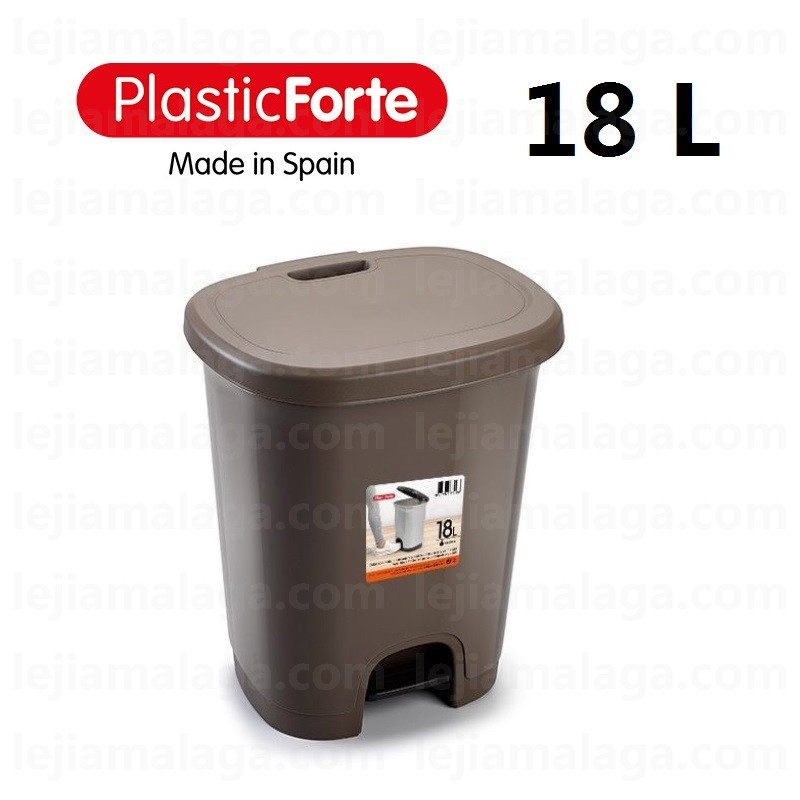 CUBO DE BASURA PEDAL PlasticForte 18 L TOPO