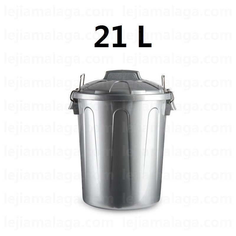 CUBO DE BASURA REDONDO 21 L PLATA