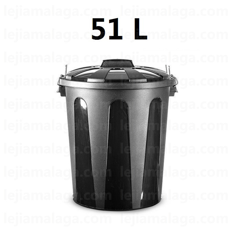 CUBO DE BASURA REDONDO 51 L NEGRO