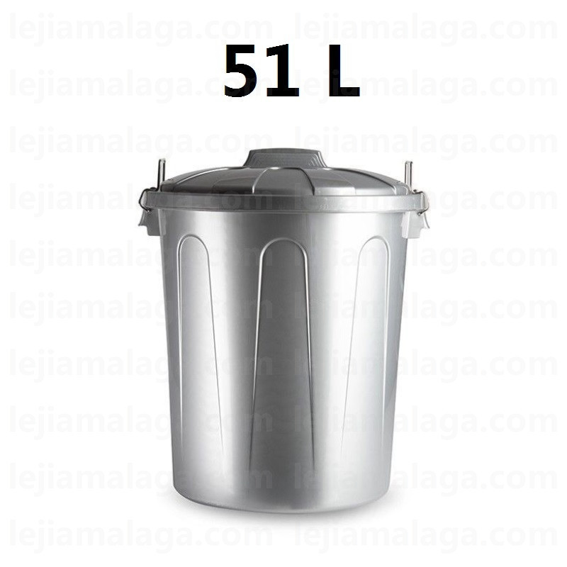 CUBO DE BASURA REDONDO 51 L PLATA