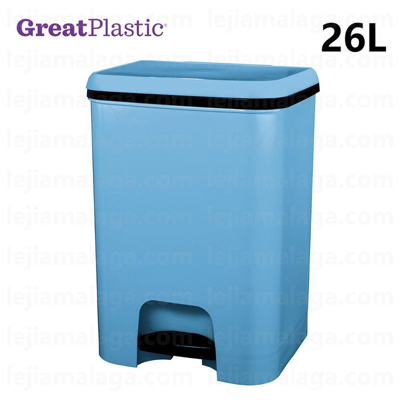 CUBO DE BASURA PEDAL GREATPLASTIC 26 L  AZUL