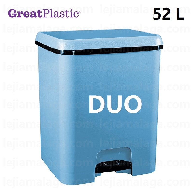 CUBO DE BASURA PEDAL GREATPLASTIC DUO ECOLOGICO 52 L AZUL