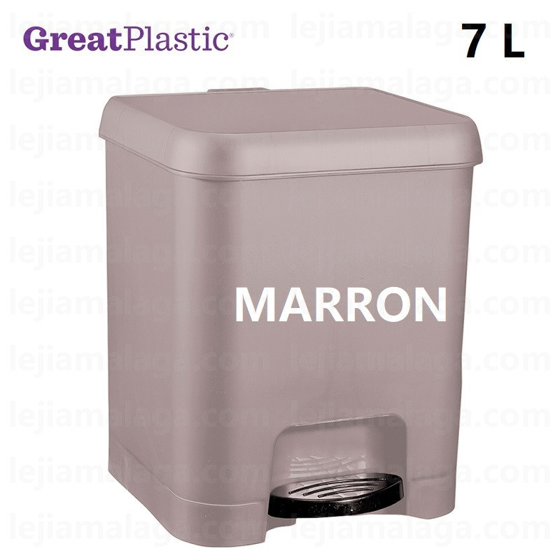 CUBO DE BASURA PEDAL GREATPLASTIC 7 L MARRON