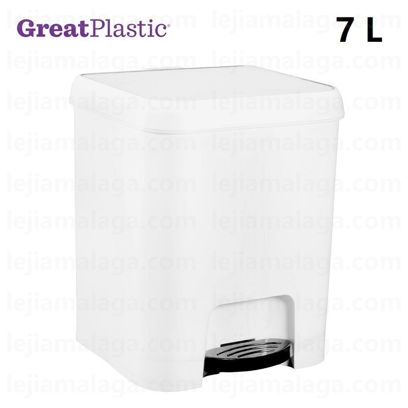 CUBO DE BASURA PEDAL GREATPLASTIC 7 L BLANCO