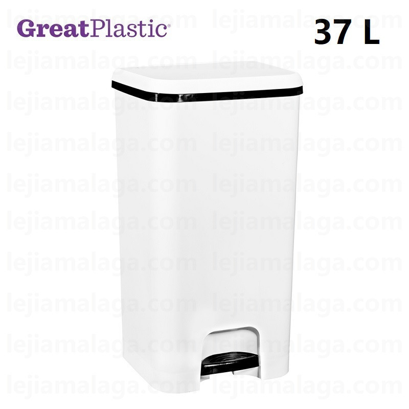 CUBO DE BASURA PEDAL ALTO GREATPLASTIC 37 L BLANCO