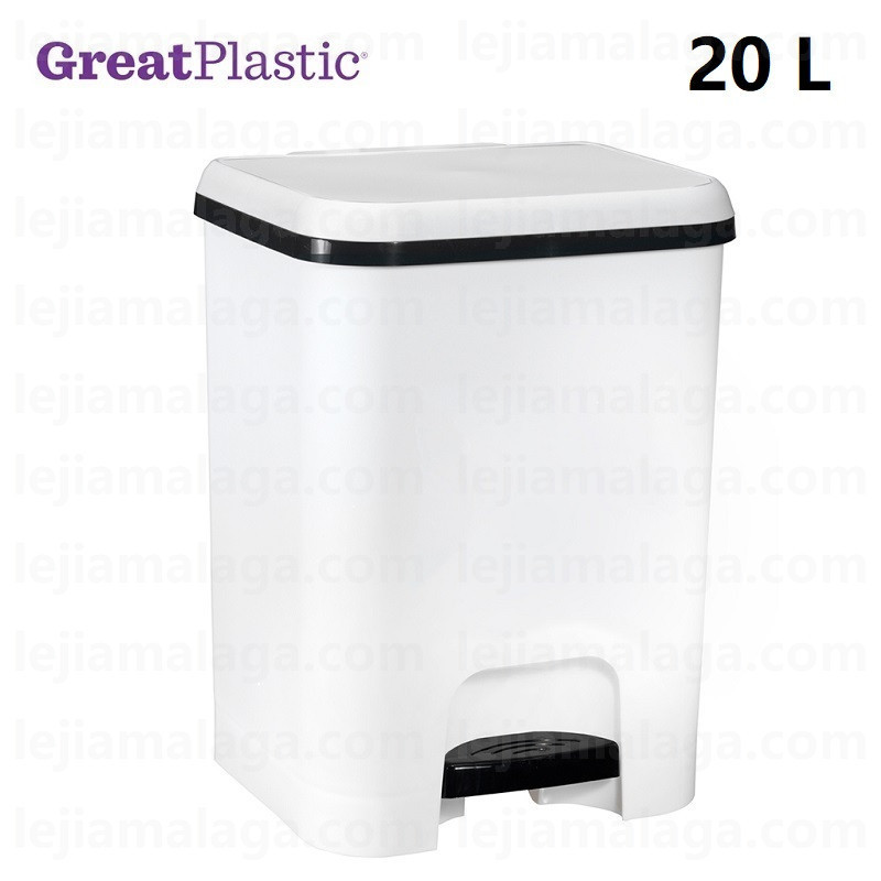 CUBO DE BASURA PEDAL GREATPLASTIC 20 L BLANCO