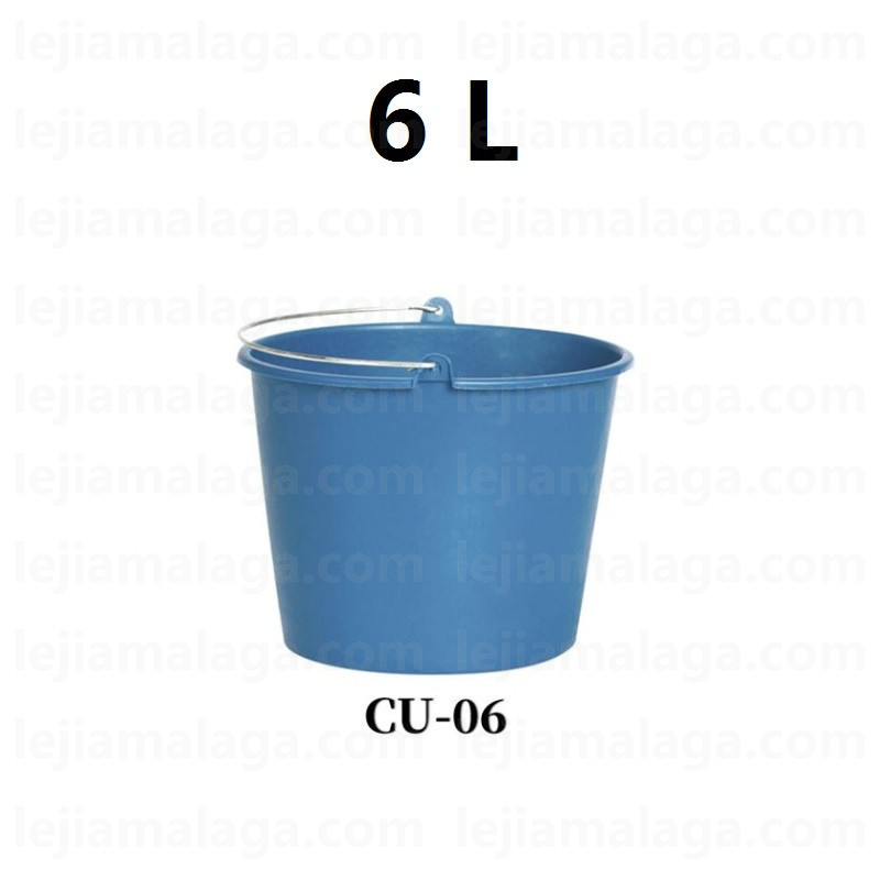CUBO DE AGUA AZUL CON ASA METAL 6L