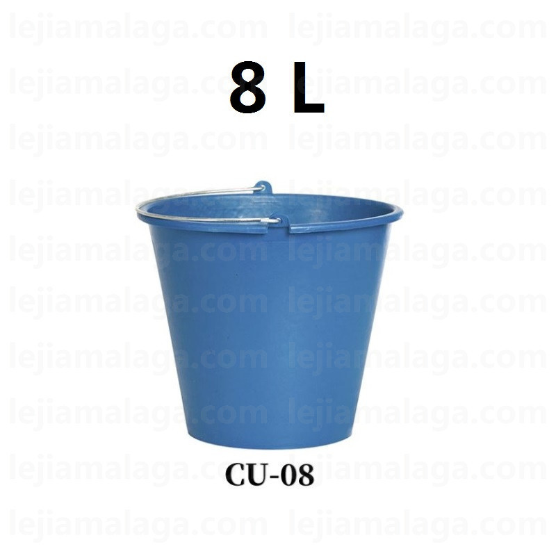 CUBO DE AGUA AZUL CON ASA METAL 8L