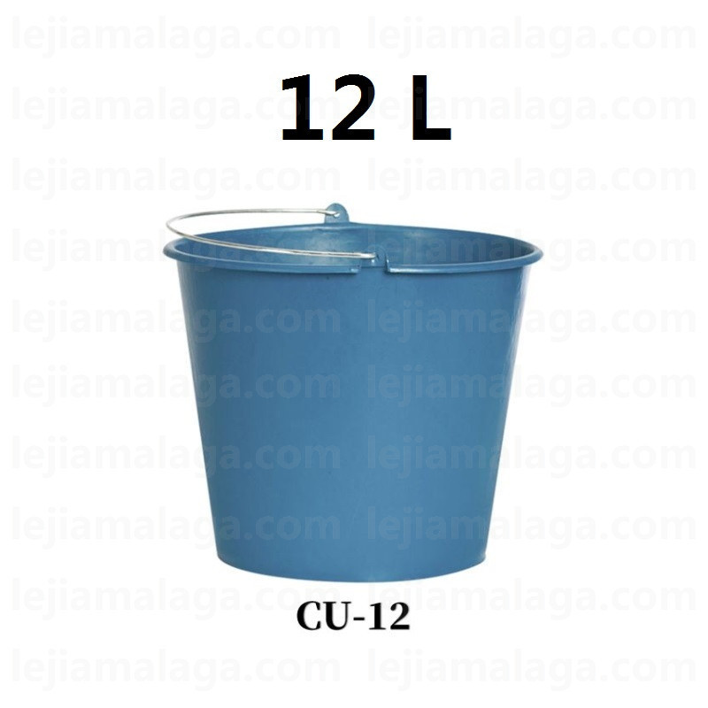 CUBO DE AGUA AZUL CON ASA METAL 12L