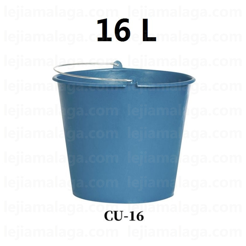 CUBO DE AGUA AZUL CON ASA METAL 16L