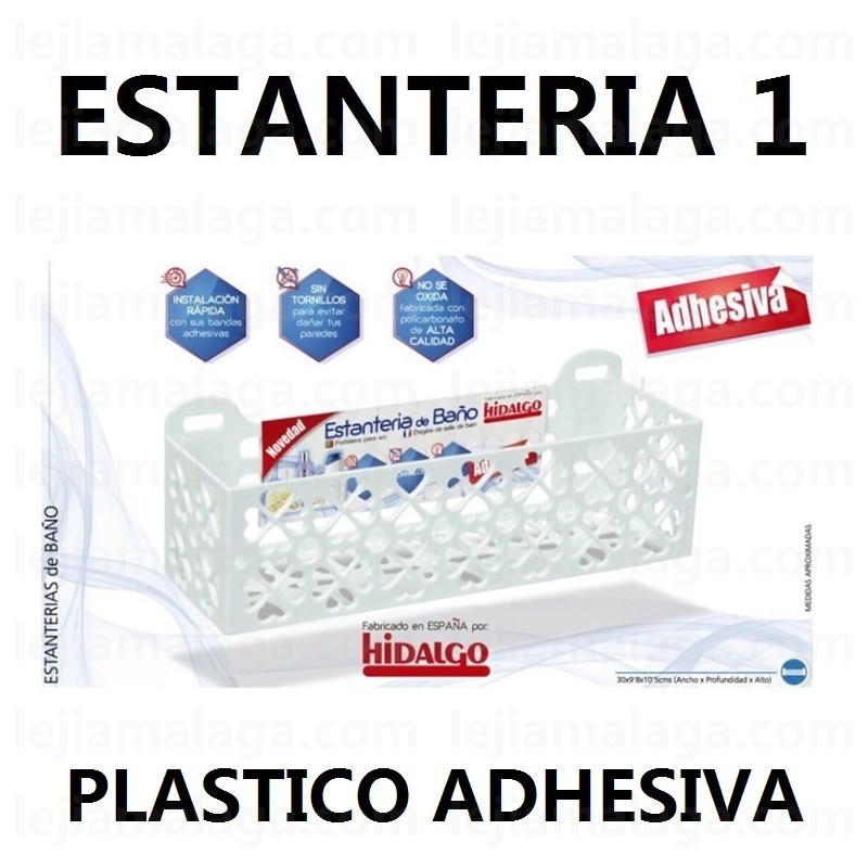 ESTANTERIA BAÑO HIDALGO PLASTICO ADHESIVA 1 PISO
