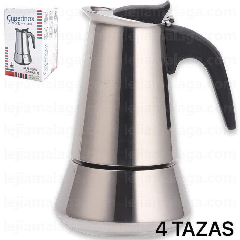 CAFETERA ACERO INOXIDABLE CUPERINOX 4 TAZAS
