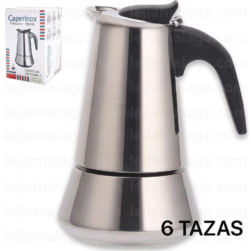CAFETERA ACERO INOXIDABLE CUPERINOX 6 TAZAS