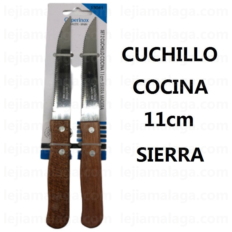 CUCHILLO CUPERINOX SET 2 COCINA 11CM SIERRA MANGO MADERA