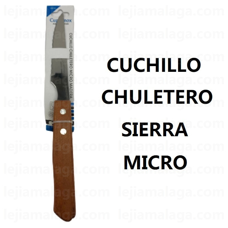 CUCHILLO CUPERINOX CHULETERO MANGO MADERA SIERRA MIRCO