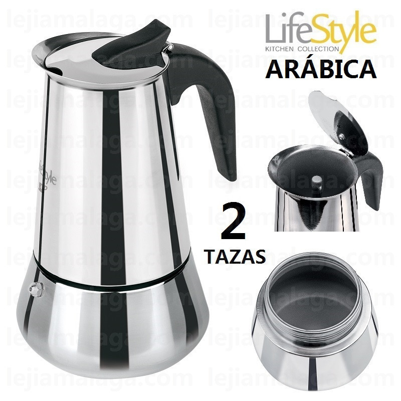 CAFETERA LIFESTYLE ARABICA INOXIDABLE 2 TAZAS