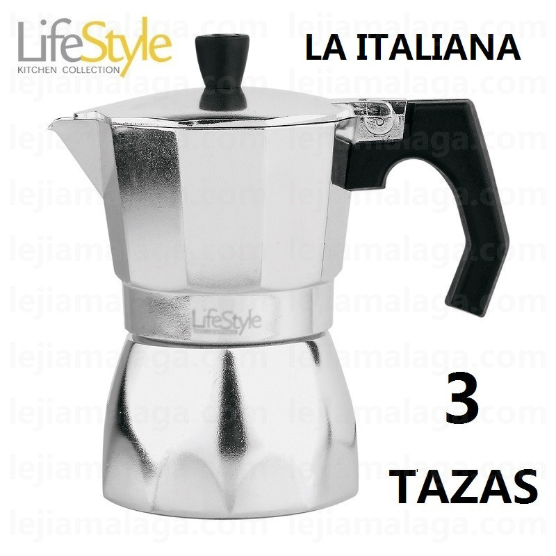 CAFETERA LIFESTYLE LA ITALIANA ALUMINIO 3 TAZAS