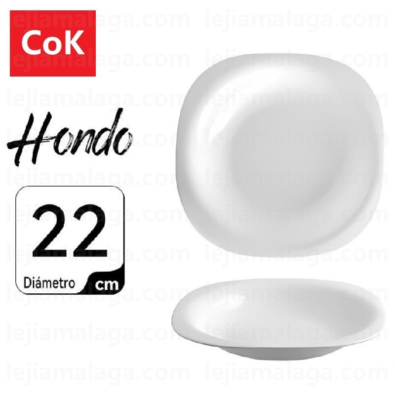 PLATO COK LLANO CUADRADO BOREAL 22X22 CM