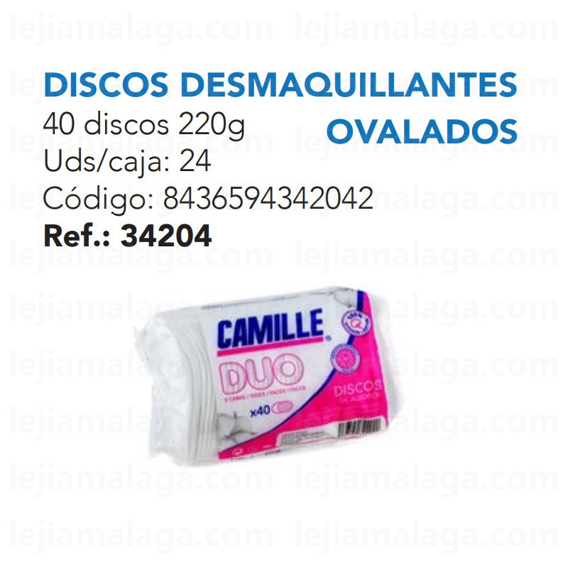 CAMILLE DISCO DESMAQUILLANTES OVALADOS 40 DISCOS
