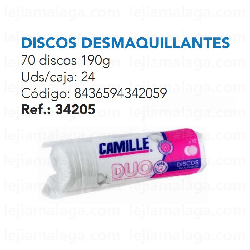 CAMILLE DISCOS DESMAQUILLANTES DUO 70 DISCOS
