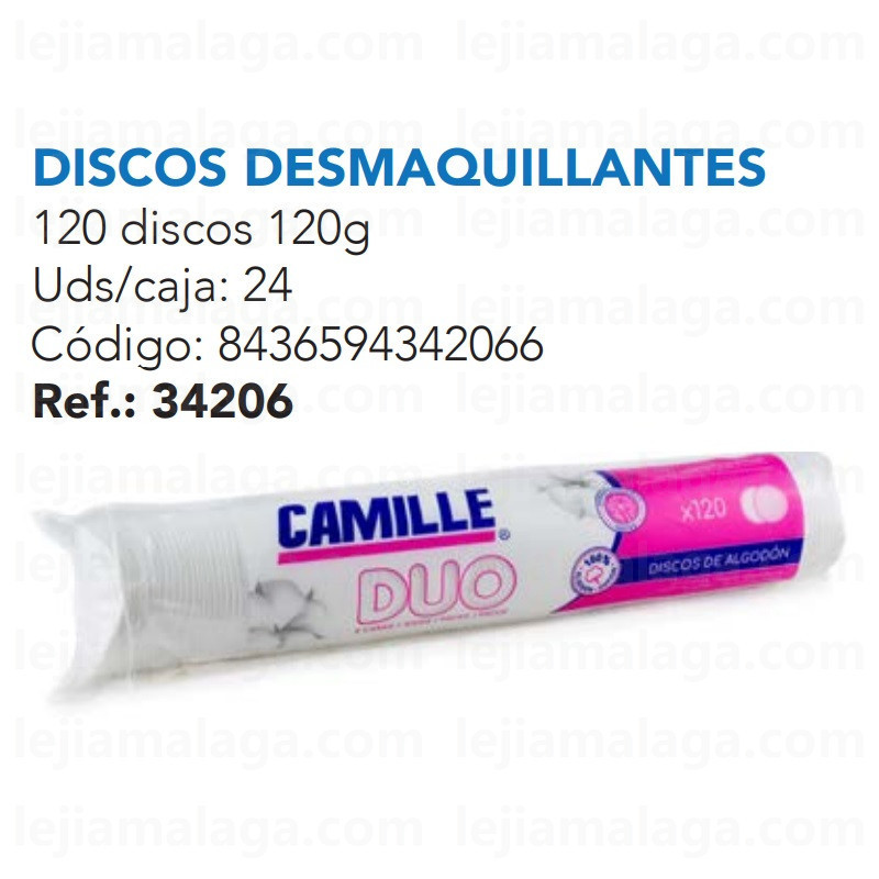 CAMILLE DISCOS DESMAQUILLANTES DUO 120 DISCOS