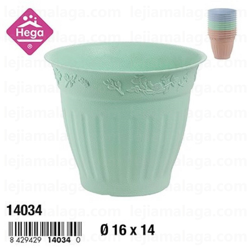 MACETA HEGA MARFIL REDONDA 16 CM SURTITO COLOR