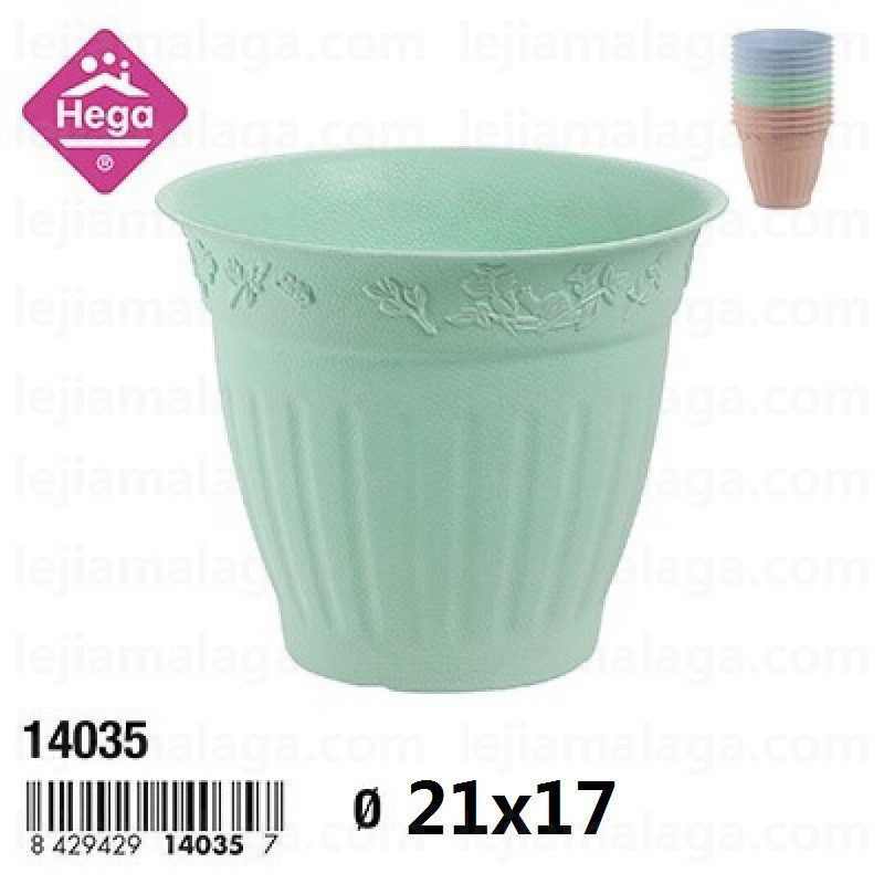 MACETA HEGA MARFIL REDONDA 21 CM SURTITO COLOR