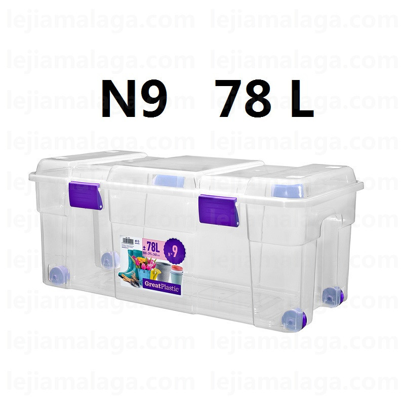 Caja Ordenación GREATPLASTIC con Ruedas Natural 78L