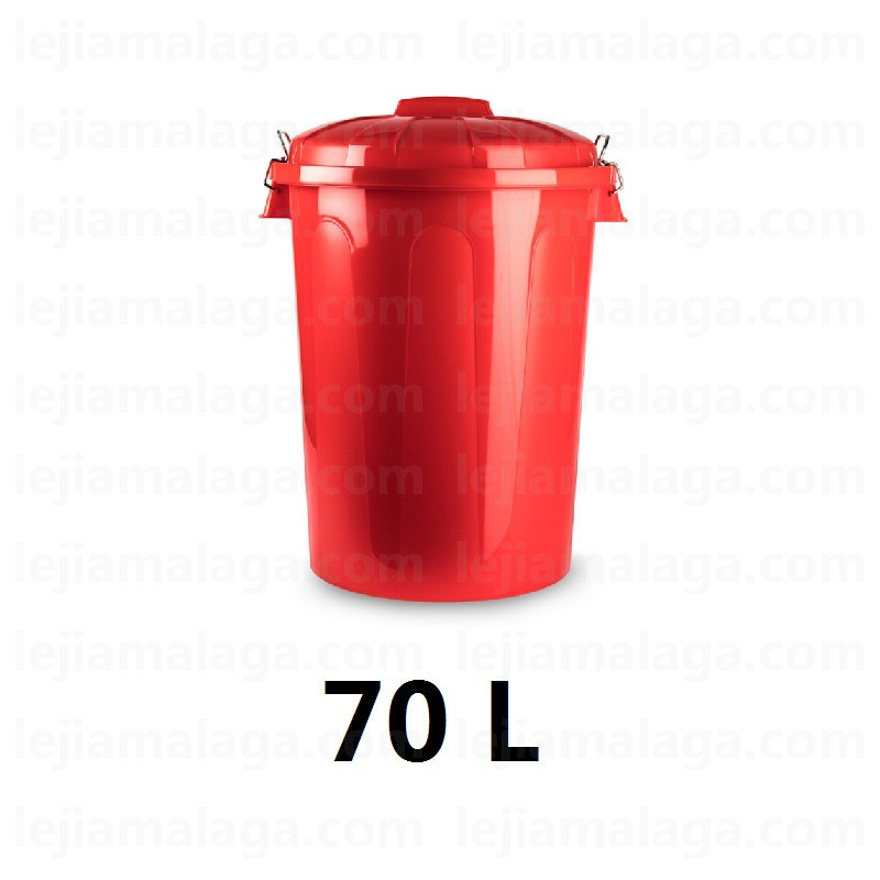 CUBO DE BASURA REDONDO 70L COMUNIDAD ROJO