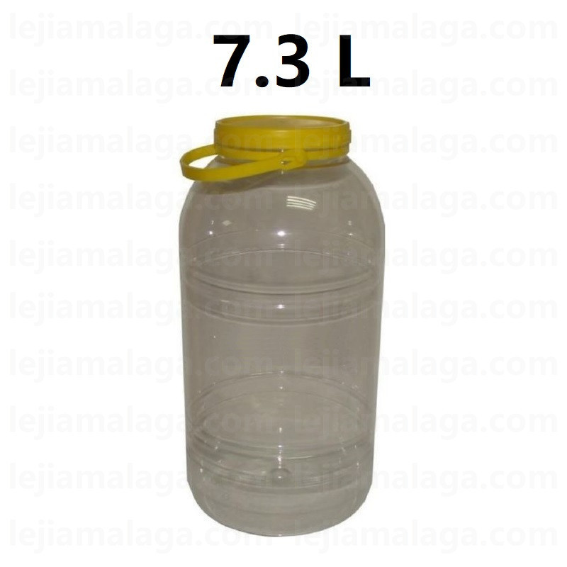TARRO PLASTICO TRANSPARENTE PET 7.3L CON TAPA HERMETICA