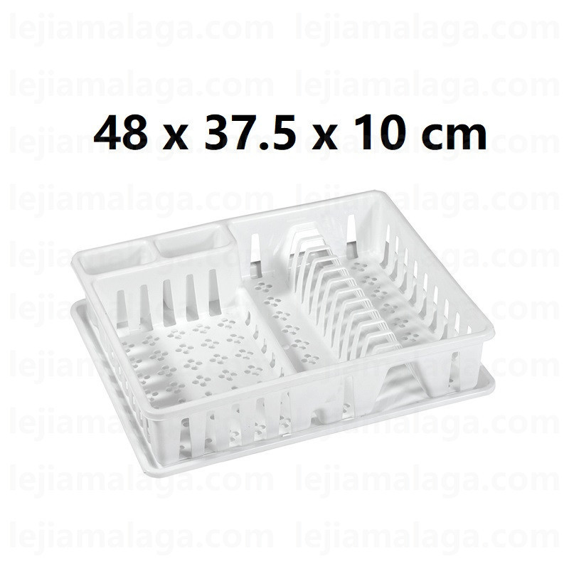 ESCURREPLATOS GREATPLASTIC SUPER CON BANDEJA COLOR BLANCO 48x37.5x10cm