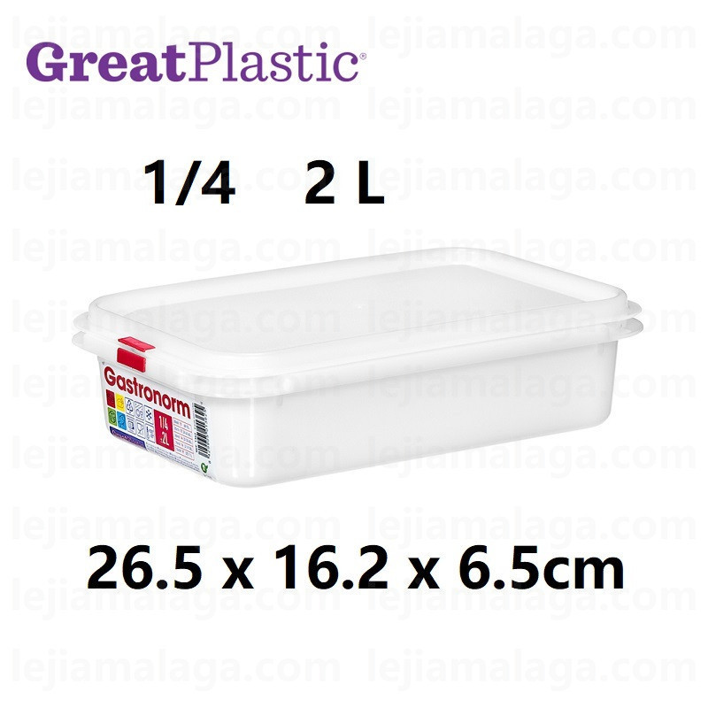 Táper Gastronorm Rectangular 1/4 Microonda 2L GreatPlastic