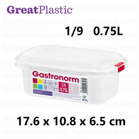 Táper Gastronorm Rectangular 1/9 Microonda 0.75L GreatPlastic