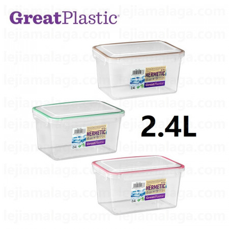 Táper Rectangular GreatPlastic hermético 2.4L/2.7L