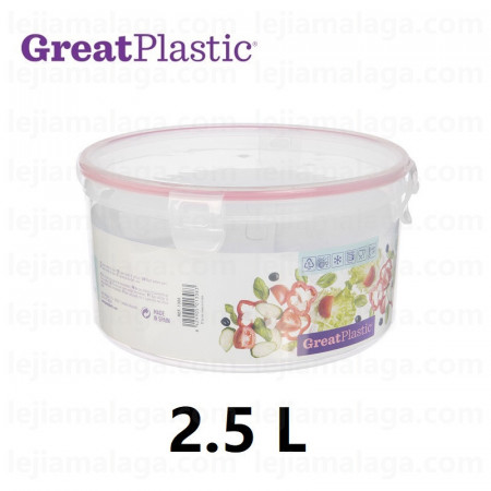 Táper Redondo GreatPlastic hermético 2.5L / 2.7L