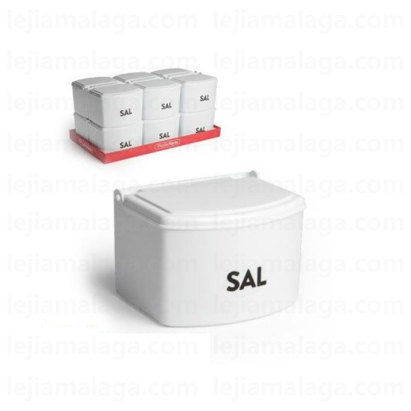SALERO CUADRADO BLANCO CON TAPA PLASTIC FORTE